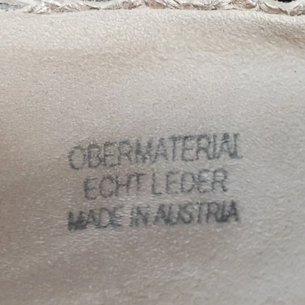 Paul Green Woven Leather Espadrille Flats Made in‎ Austria 6.5 Resort-Ready